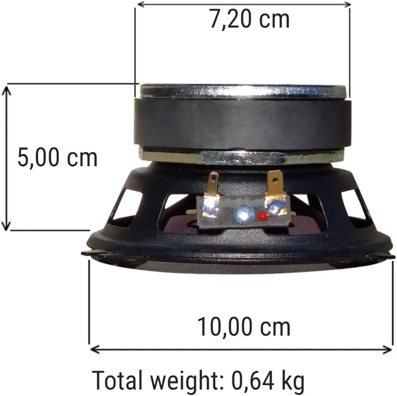 1 MIDRANGE CIARE CM100 cm 100 Lautsprecher von 10,00 cm 100 mm 4" mit 60 watt rms und 150 watt max m