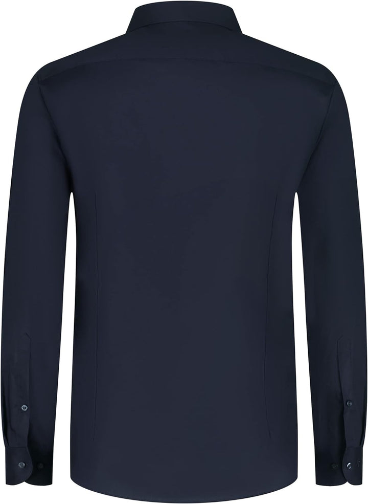 OLYMP Herren Businesshemd Level Five,Männer Hemd,Langarm,Einfarbig,Uni,Body fit,Royal Kent,Marine 18