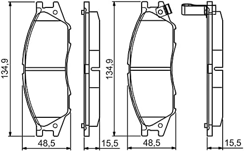 Bosch BP1539 Bremsbeläge - Vorderachse - ECE-R90 Zertifizierung - vier Bremsbeläge pro Set