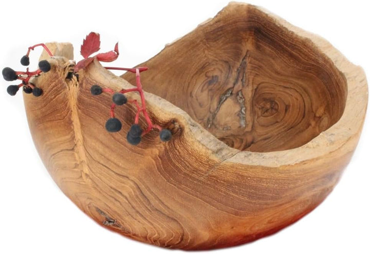 Windalf Rustikale Teakschale NAMIA Ø 20 cm Naturschale Obstschale Handarbeit aus Wurzelholz