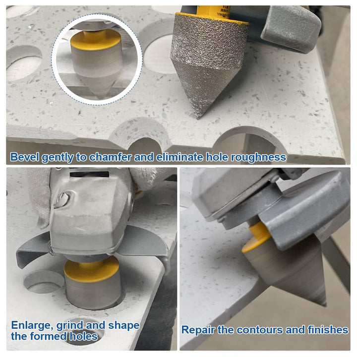 HIGHDRIL Diamant Fasenfräser - Diamant Senkfräser mit M14-Gewinde für 35mm(1-3/8") Lochvergrösserung