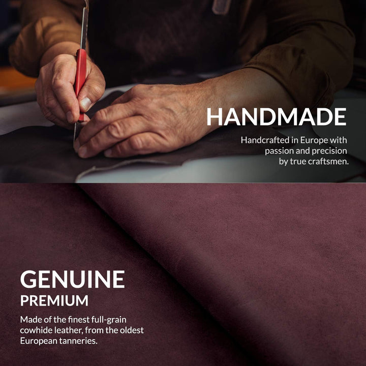 SURAZO Premium Handyhülle für Samsung Galaxy A14 5G – Echtleder Hülle mit Pfote Motiv – Vintage Klap