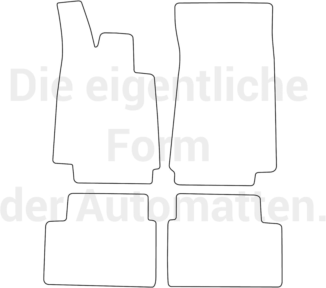 moto-MOLTICO Fussmatten Auto Velours Autoteppiche Schwarz Automatten Set 4-teilig passend für BMW 3e