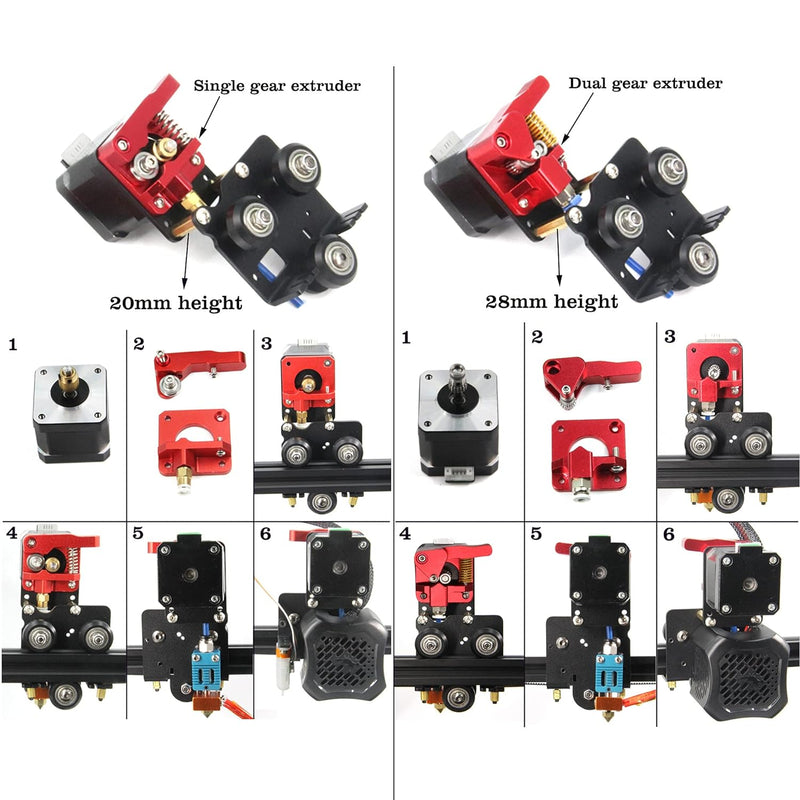 Zeberoxyz Direct Drive Doppelzahnrad-Extruder Upgrade Support Plate with Pulleys Kit Easy Print Flex