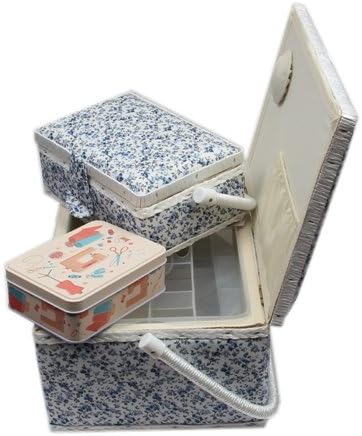 Ackermann Nähkorb-Set mit Tragegriff (1x gross und 1x mittel) + 1x kleine Accessoires-Box aus Metall