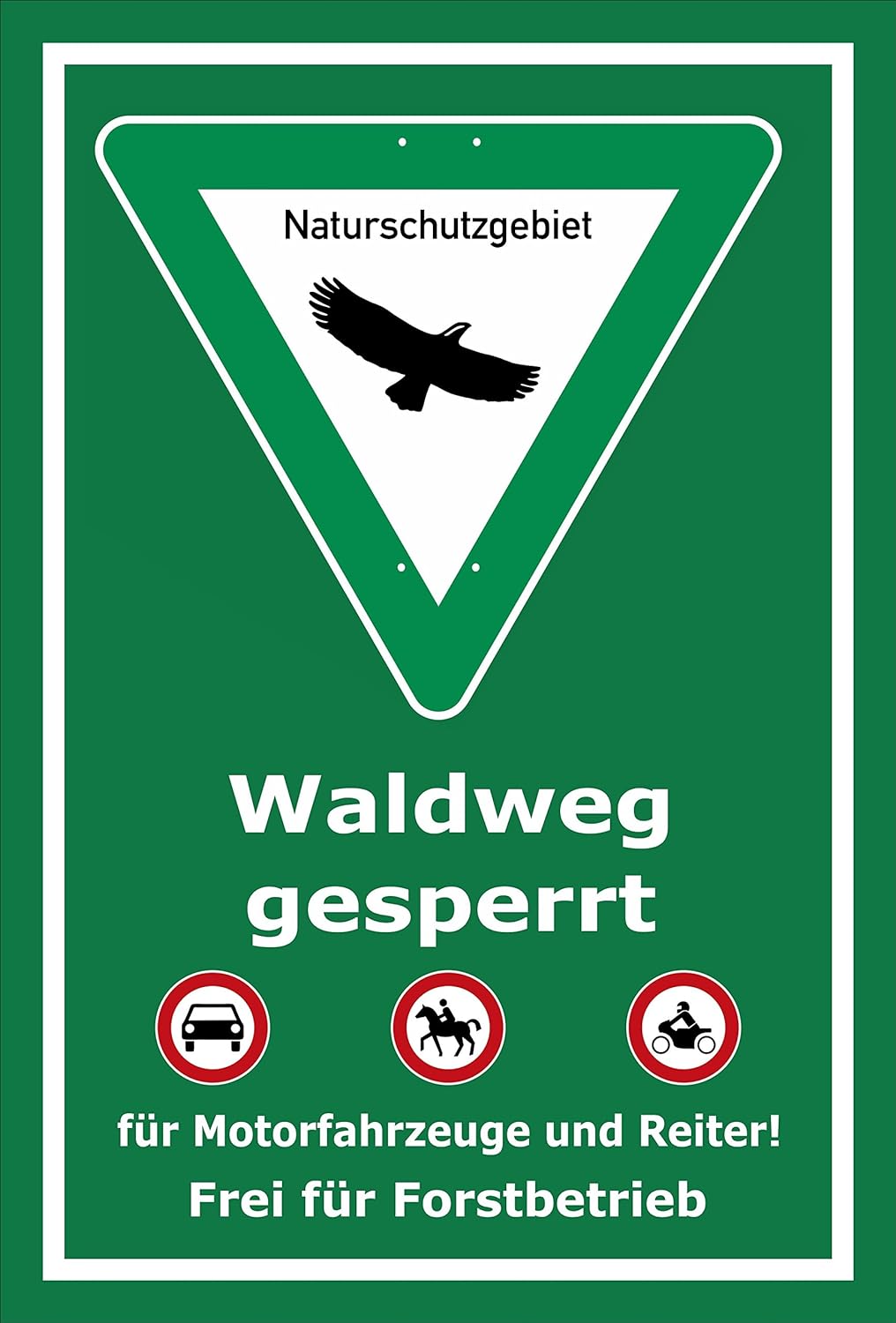 Melis Folienwerkstatt Schild Naturschutzgebiet Waldweg - 60x40cm - Bohrlöcher - 3mm Aluverbund – 20