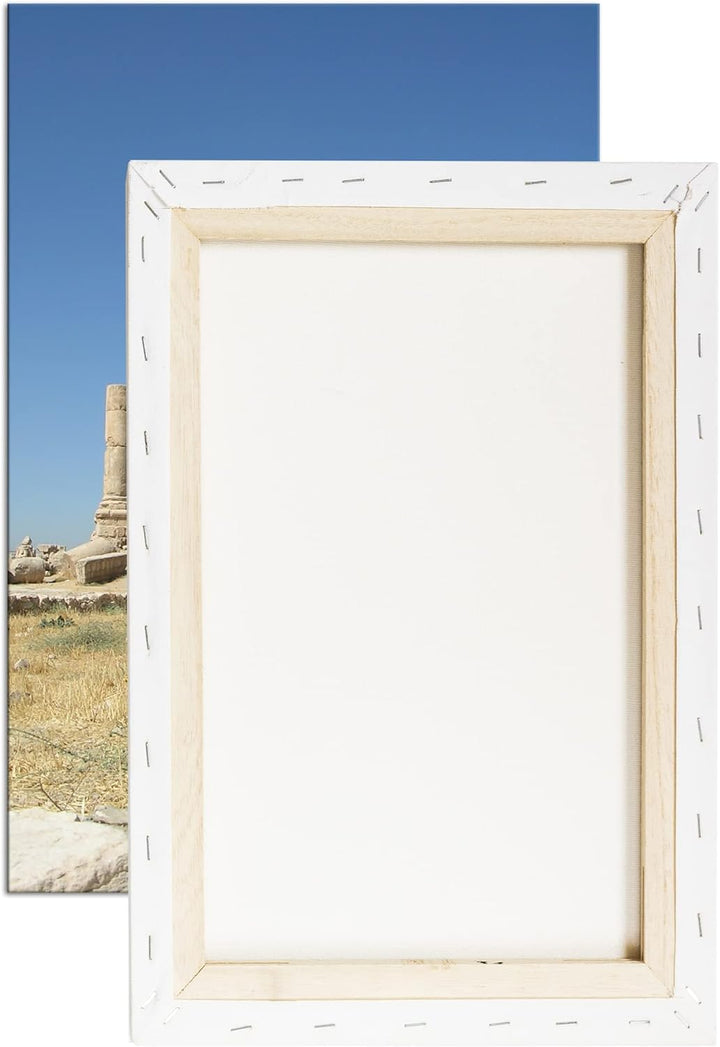 deyoli alte Ruine in Jordanien Format: 80x60 als Leinwandbild, Motiv fertig gerahmt auf Echtholzrahm
