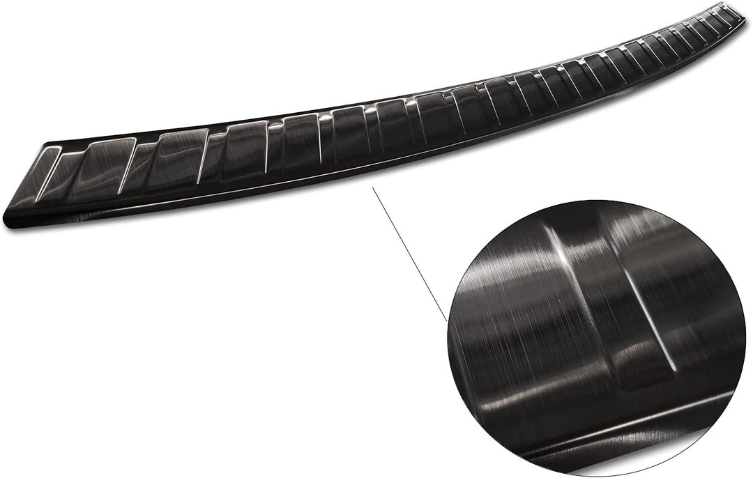 Avisa Schwarz Edelstahl Heckstossstangenschutz kompatibel mit BMW iX3 (G08) 2020- 'Ribs'