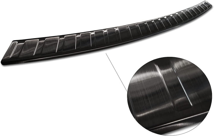 Avisa Schwarz Edelstahl Heckstossstangenschutz kompatibel mit BMW iX3 (G08) 2020- 'Ribs'