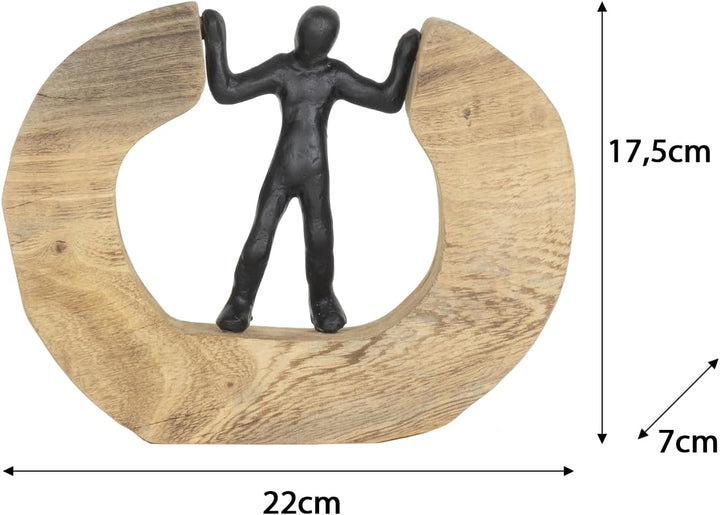 Moritz Skulptur I Streitschlichter I 22 x 7 x 17,5 cm I Holzdeko I Skulpturen Deko I Modern I Wohnzi