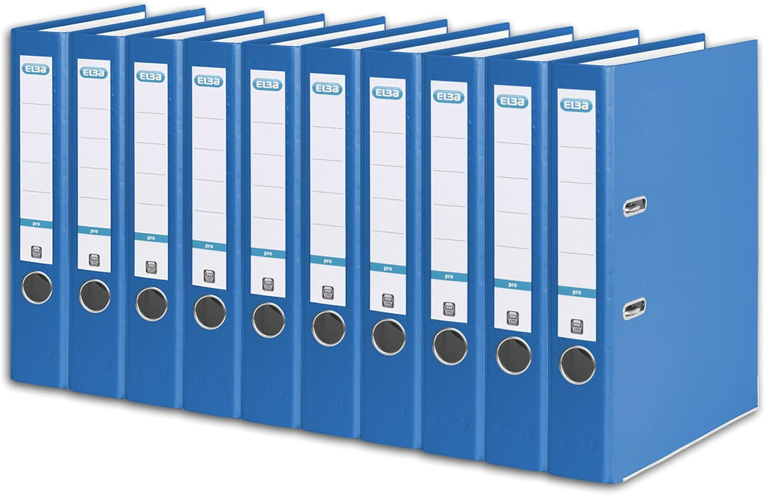 Elba Ordner A4, smart Pro, 5 cm schmal, Kunststoff aussen, blau, 10 Stück, blau