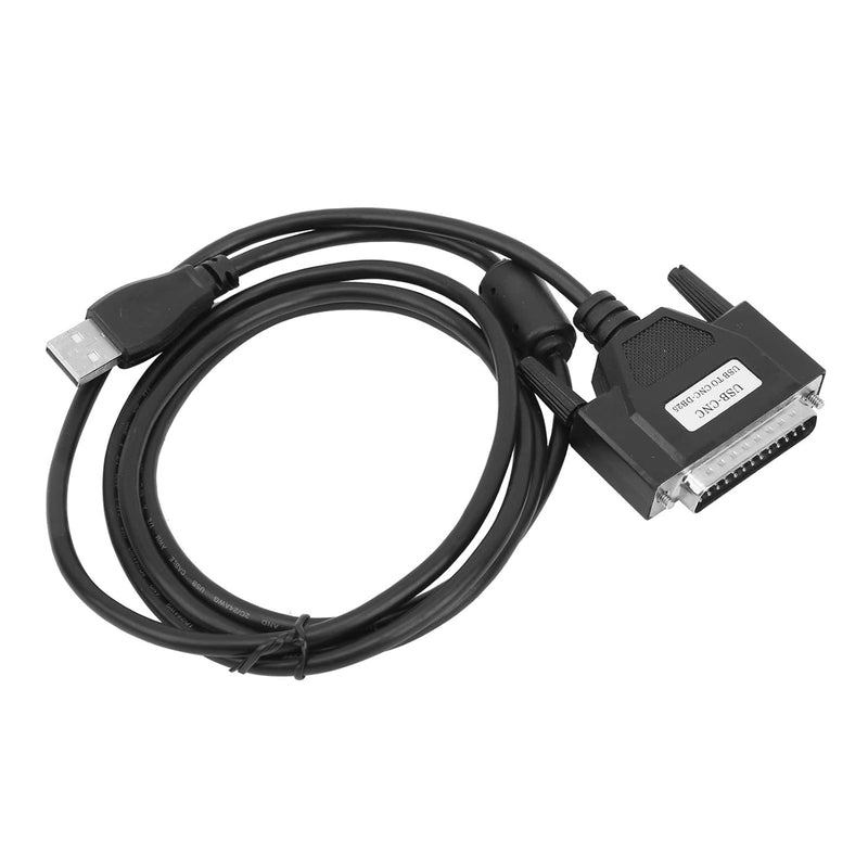 CNC-USB-Adapterkabel, schwarz DB25 12-Mbit/s-USB-Kabel zum Parallelkonverter Transformator Computer-