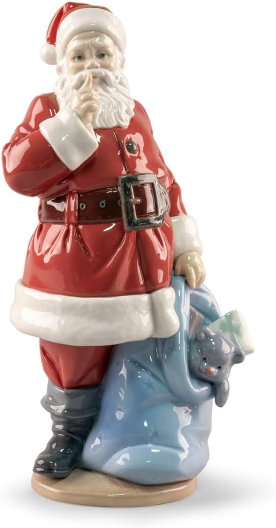 LLADRÓ Figur Weihnachtsmann ist gekommen, Figur Weihnachtsmann aus Porzellan.