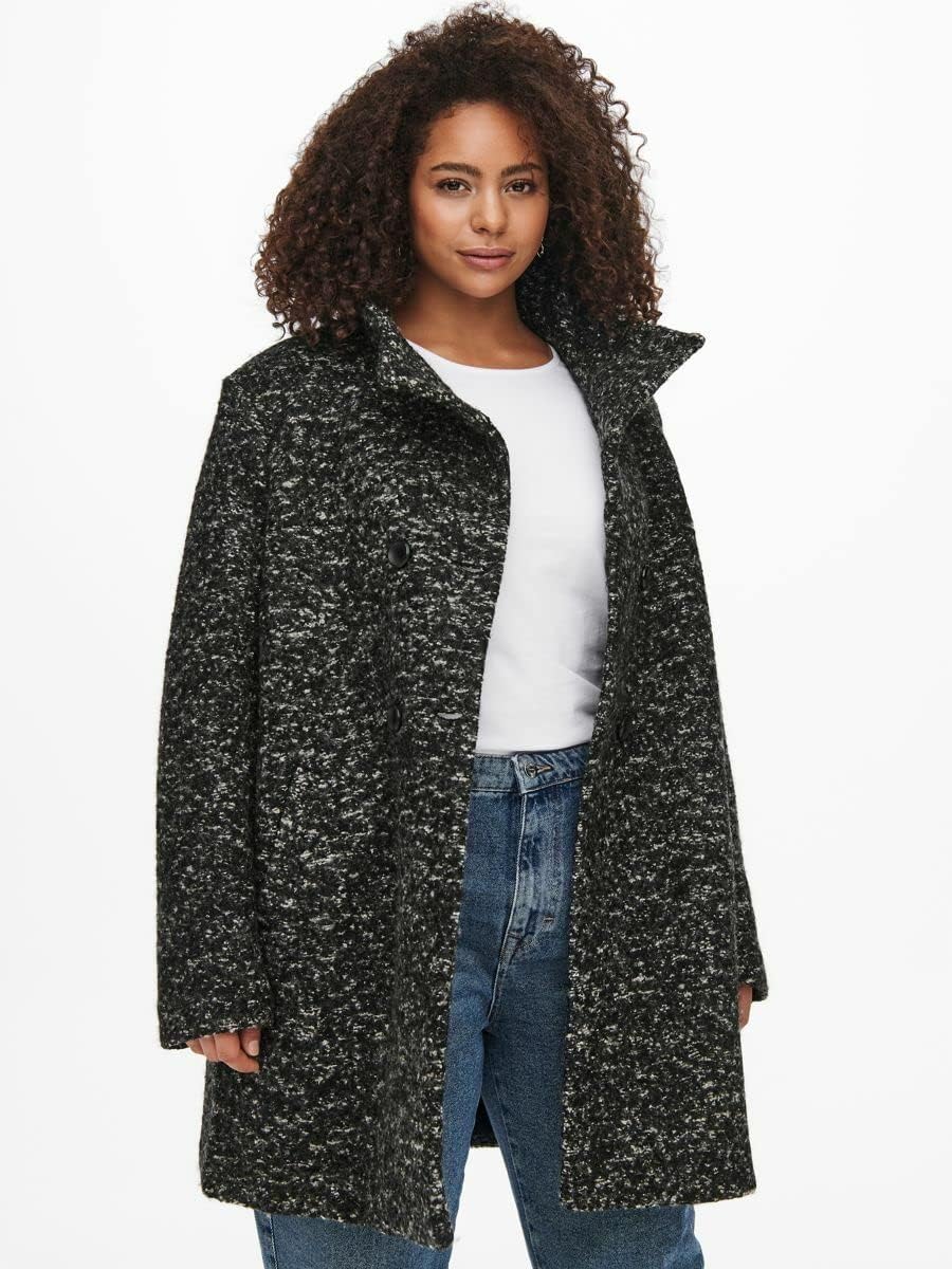 ONLY Carmakoma CARNEWSOPHIA WOOL COAT CC OTW, kombi(blackwhitemelange (177911003)), Gr. M