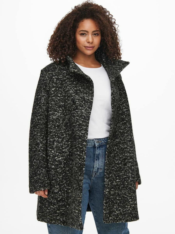 ONLY Carmakoma CARNEWSOPHIA WOOL COAT CC OTW, kombi(blackwhitemelange (177911003)), Gr. M