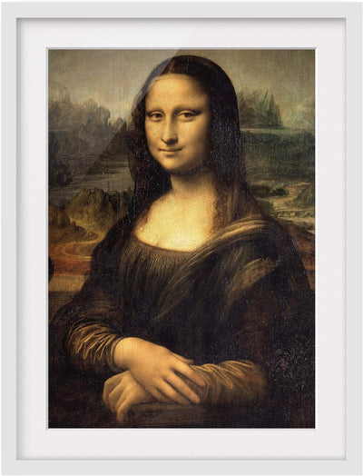 Bild mit Rahmen - Leonardo da Vinci - Mona Lisa - Rahmenfarbe Weiss, 40 x 30 cm 40cm x 30cm Weiss, 4