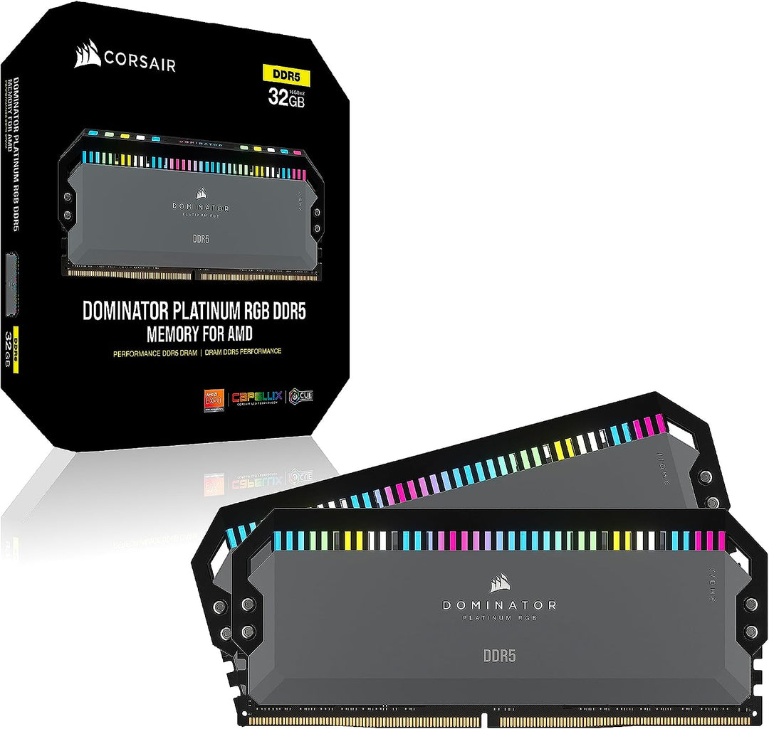 Corsair DOMINATOR PLATINUM RGB DDR5 RAM 32GB (2x16GB) 6000MHz CL30 AMD EXPO iCUE Kompatibel Computer