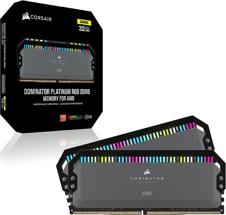 Corsair DOMINATOR PLATINUM RGB DDR5 RAM 32GB (2x16GB) 6000MHz CL30 AMD EXPO iCUE Kompatibel Computer