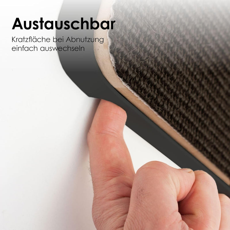 LucyBalu® Katzen Kratzbrett für die Wand I Austauschbare Sisal Kratzmatte mit Metallrahmen | Kratzte