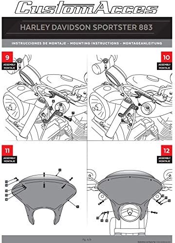 Customacces Batwing SML Kurzer Bildschirm Stak Getönt Puig ref.21053H für Harley Davidson Sportster