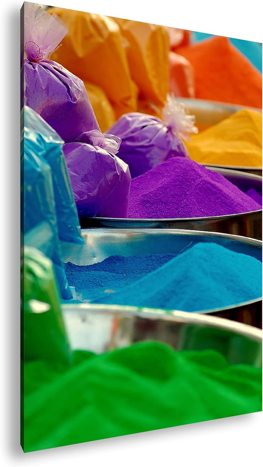 deyoli atemberaubende bunte Farben im Format: 80x60 als Leinwandbild, Motiv fertig gerahmt auf Echth