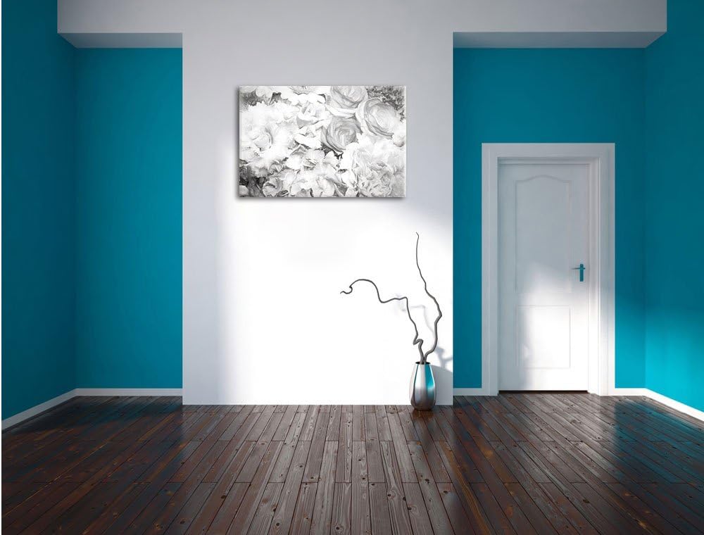 Pixxprint prachtvoller Blumenstrauss Kunst / 100x70cm Leinwandbild bespannt auf Holzrahmen/Wandbild