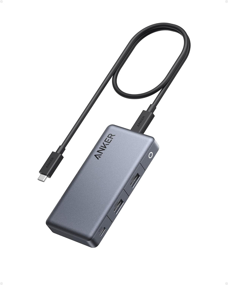 Anker 343 USB C Hub (7-in-1) mit 100W Power Delivery, Dual 4K HDMI Anschlüssen, 1x USB-C Upstream Po