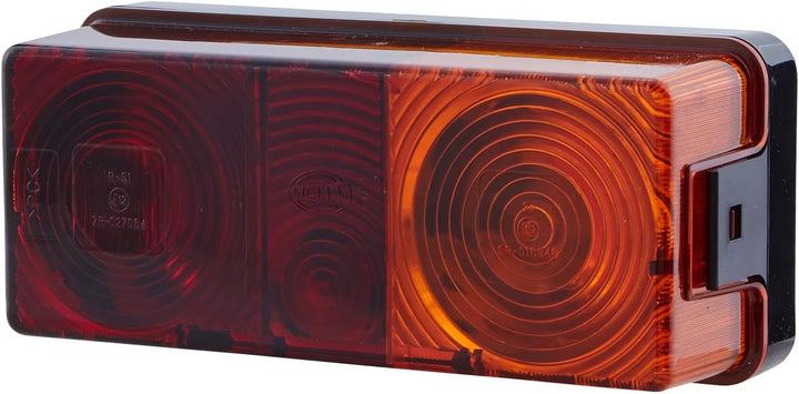 HELLA - Heckleuchte - Glühlampe - 12/24V - Anbau/geschraubt - Lichtscheibenfarbe: rot/gelb - Stecker