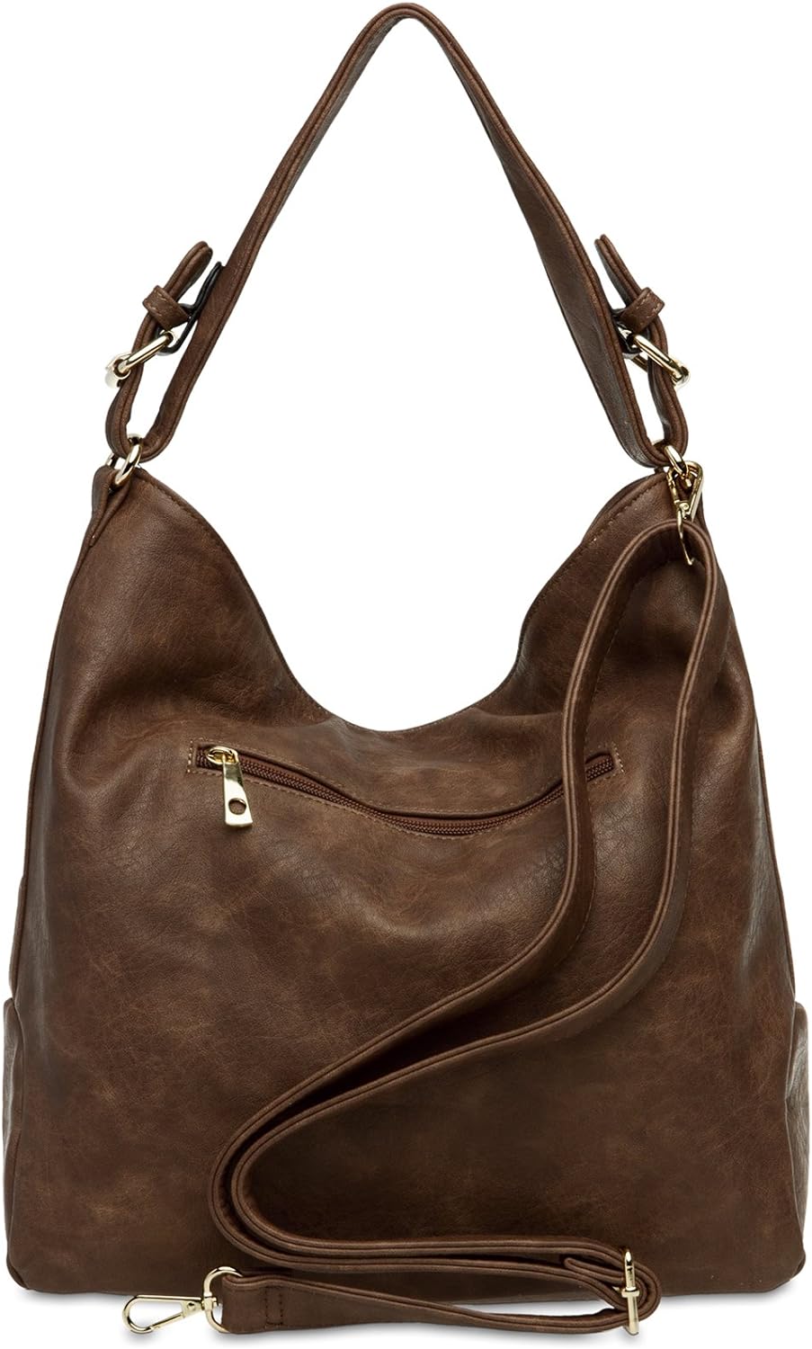 Caspar TS940 Damen Schultertasche Braun, Braun