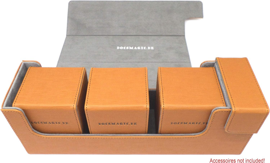docsmagic.de Premium Magnetic Tray Long Box Gold Medium - Card Deck Storage - Kartenbox Aufbewahrung