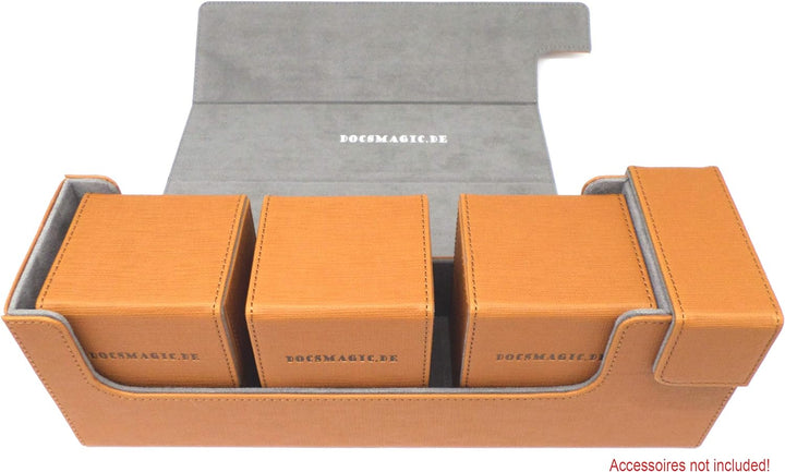 docsmagic.de Premium Magnetic Tray Long Box Gold Medium - Card Deck Storage - Kartenbox Aufbewahrung
