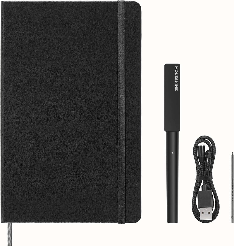 Moleskine Smart Writing Set, Smart Notebook mit Smart Pen, 13x21 cm, Schwarz + Smart Notebook, Smart