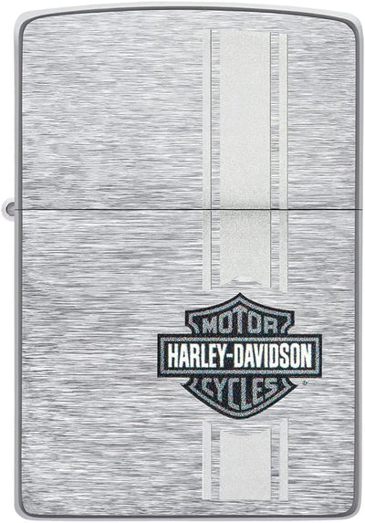 Zippo Harley-Davidson Bar and Shield Taschenfeuerzeug, gebürstetes Chrom