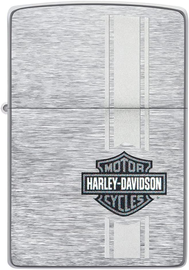 Zippo Harley-Davidson Bar and Shield Taschenfeuerzeug, gebürstetes Chrom