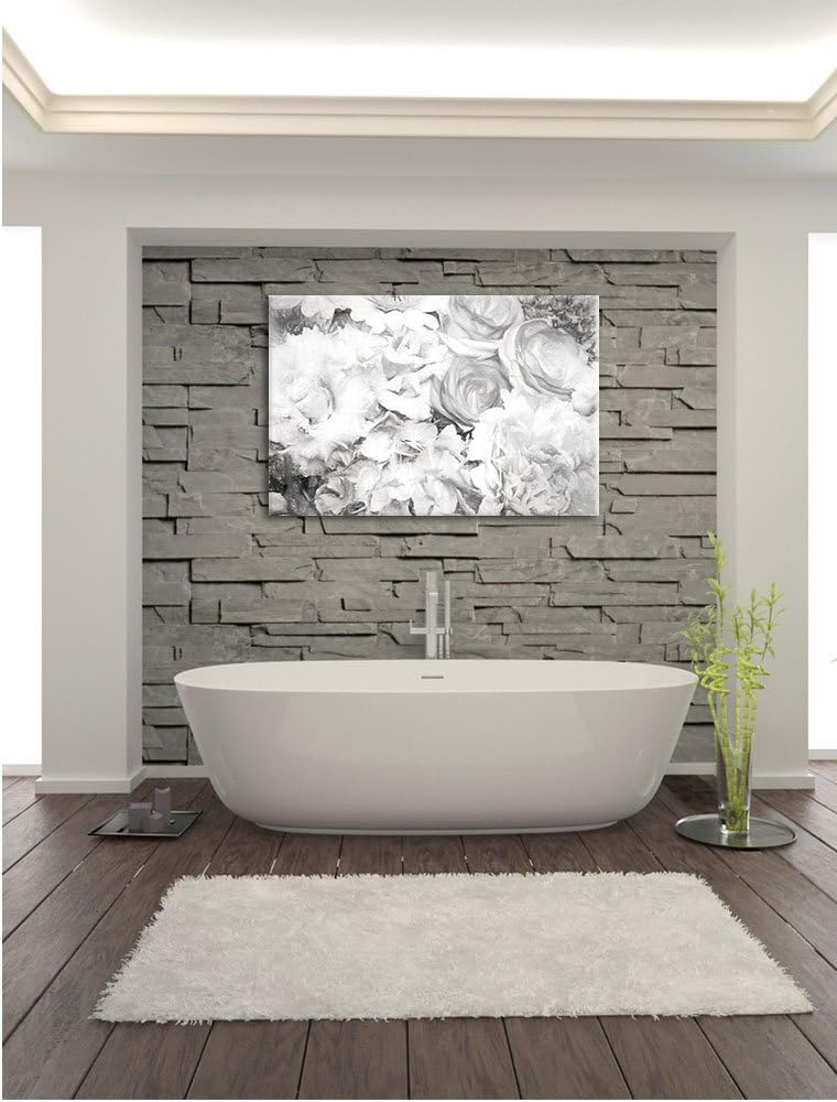 Pixxprint prachtvoller Blumenstrauss Kunst / 100x70cm Leinwandbild bespannt auf Holzrahmen/Wandbild