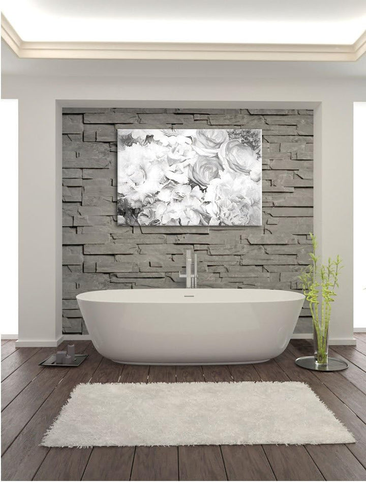 Pixxprint prachtvoller Blumenstrauss Kunst / 100x70cm Leinwandbild bespannt auf Holzrahmen/Wandbild