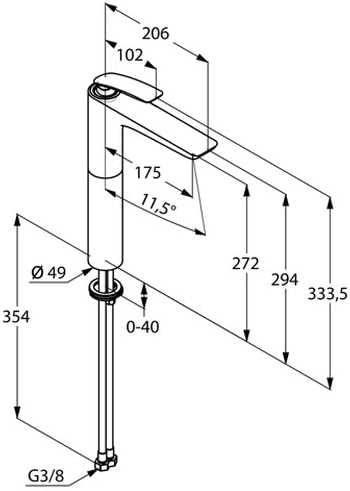 Kludi Waschschuessel-Einhebelmischer Balance Auslaufhoehe Unterkante 273 mm, verchromt, 522980575