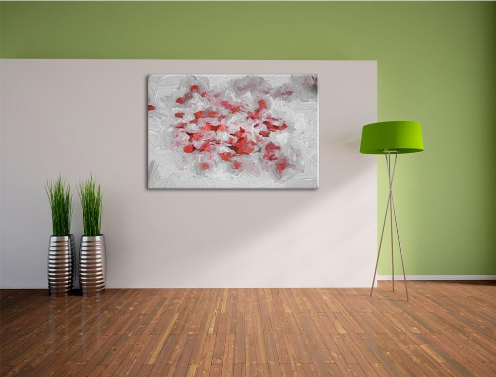 viele kleine Herzen schwarz/weiss Deluxe Format: 100x70 cm auf Leinwand, XXL riesige Bilder fertig g