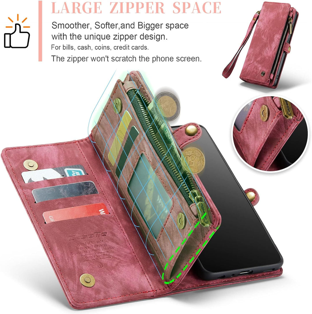 UFinetech Abnehmbar Samsung Galaxy S20 FE Hülle Tasche Handy Leder TPU Kartenfach Flip Magnetisch Re