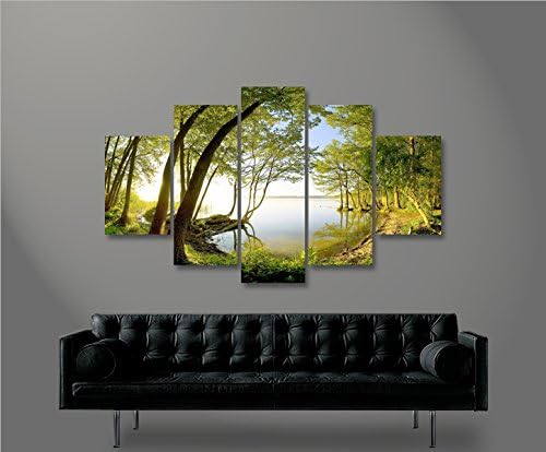 islandburner Bild Bilder auf Leinwand Tree Lake V2 Baum am See MF XXL Poster Leinwandbild Wandbild D