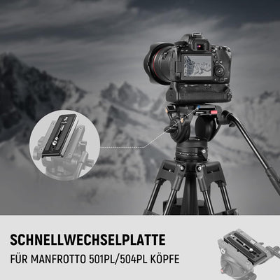 NEEWER 2 Pack 501PL Schnellwechselplatte kompatibel mit Manfrotto MVH500AH MVH502AH, Kameramontagepl
