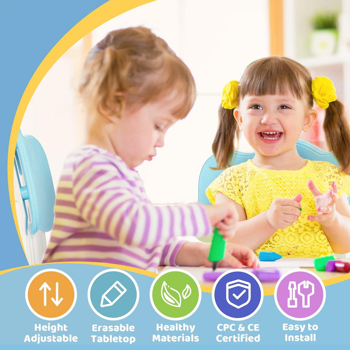 FUNLIO Kinderzimmertisch & -stuhlsets, höhenverstellbar für Kinder im Alter von 3-8 Jahren, leicht a