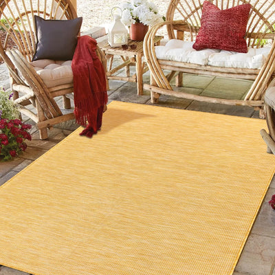 payé Outdoor Teppich Wetterfest - Gelb - 160x230cm - Küche Badezimmer Balkon Garten Terrassenteppich