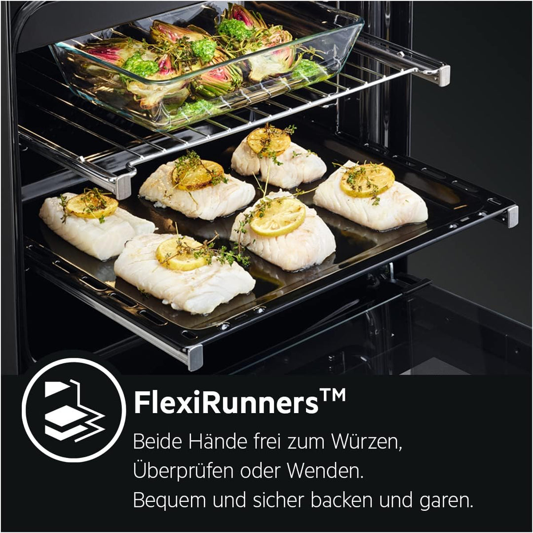 AEG Vollauszug 3-fach TR3LFSTV / Für AEG Dampfbackofen / Super Clean Beschichtung / Sicherheitsstopp