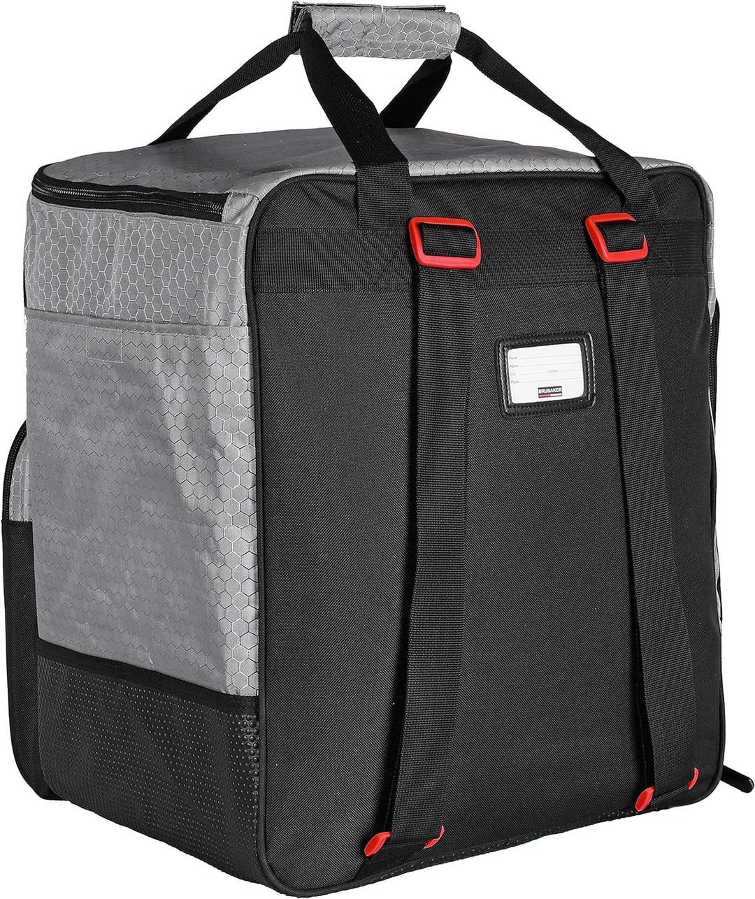 BRUBAKER SuperTec Skischuhtasche Helmtasche Rucksack mit Schuhfach - Silber Rot