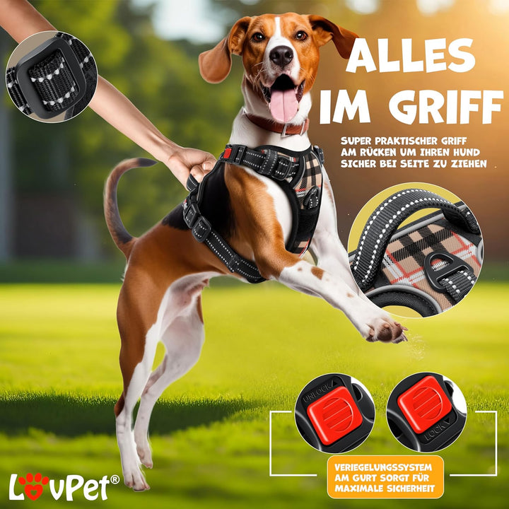 Lovpet® Hundegeschirr ohne Zug & würgen für grosse Hunde atmungsaktiv & weich Brustgeschirr reflekti