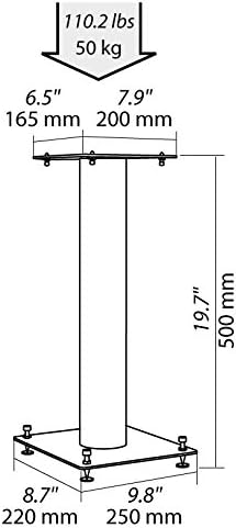 Norstone Lautsprecherständer Stylum, stabil aus Metall, bis 50kg belastbar, Paarpreis (Stylum 1 (50c