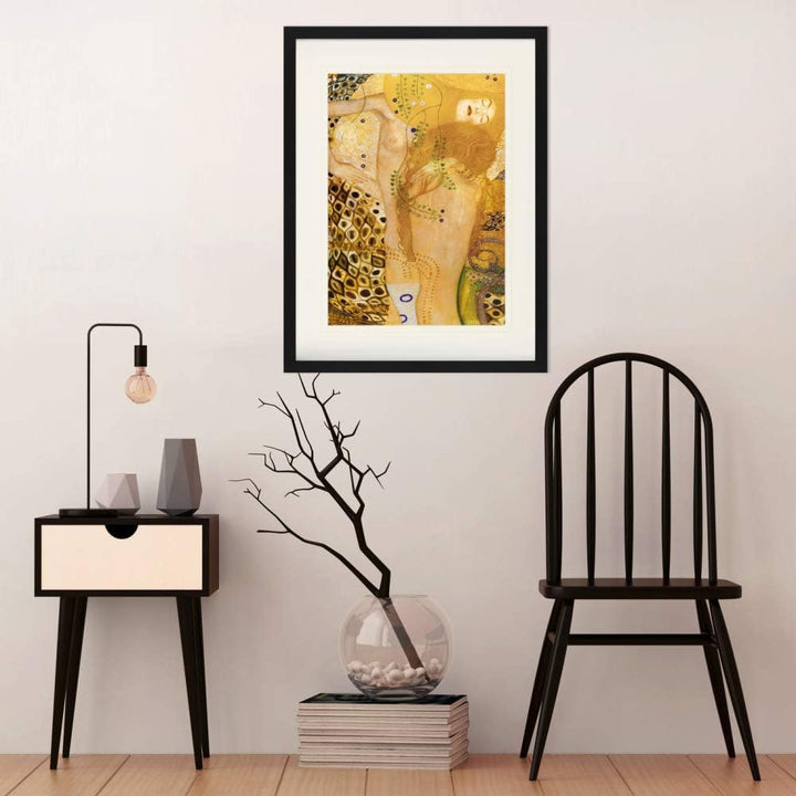1art1 Gustav Klimt Poster Wasserschlangen, 1904–07 Gerahmtes Bild Mit Edlem Passepartout | Wand-Bild