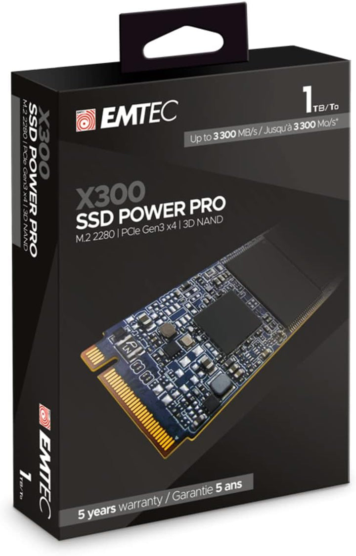 Emtec ECSSD1TX300 – interne SSD – 3.0 – NVMe – Kollektion X300 Power Pro – 3D NAND – 1 TB, 1 TB