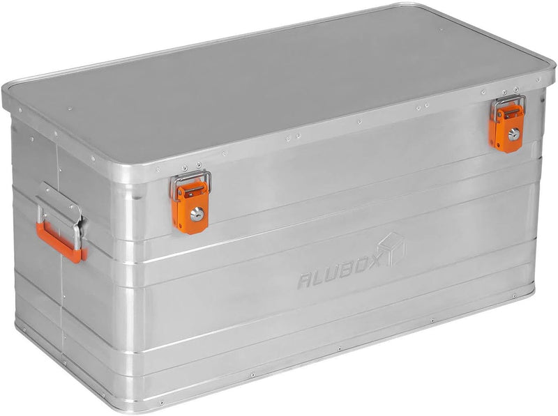 ALUBOX B90 - Aluminium Transportbox 90 Liter Alukiste mit Gummidichtung - Inhalt vor Staub und Sprit